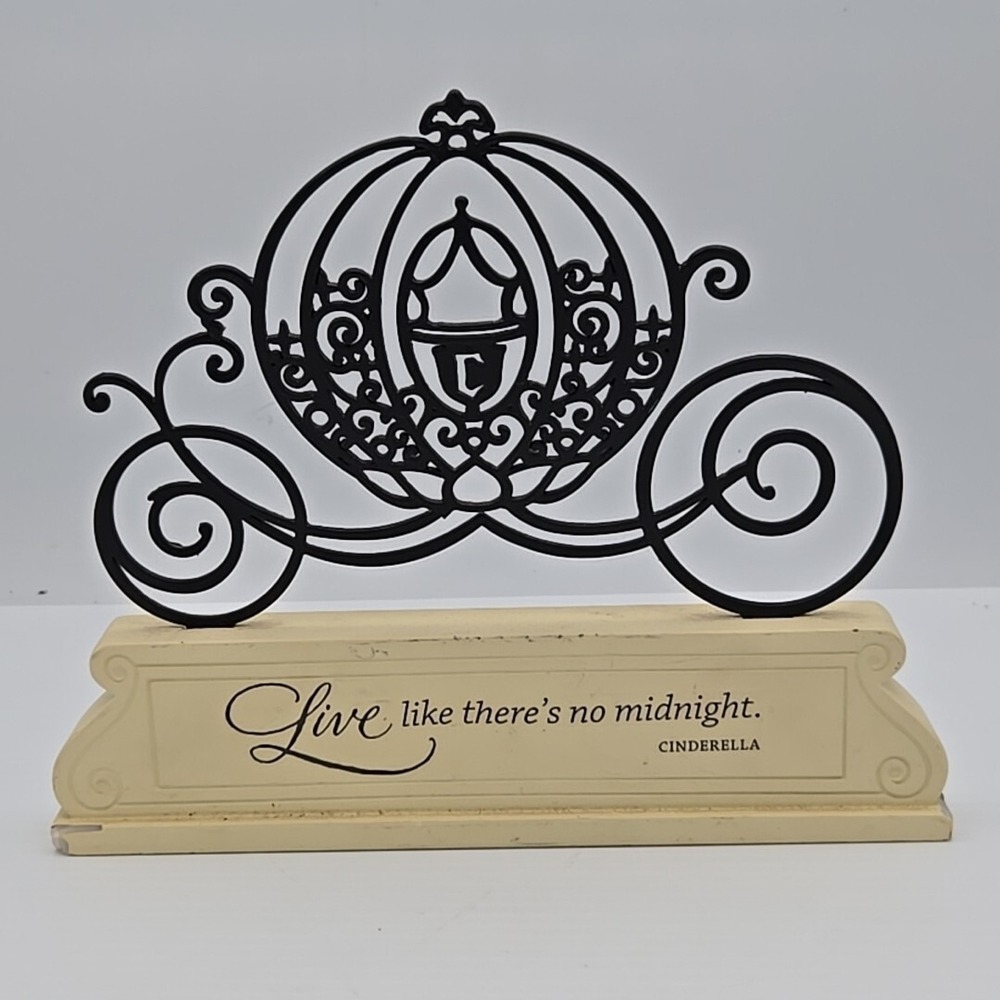 Live‎ Like There's No Midnight Cinderella Black Decor Hallmark Disney RARE